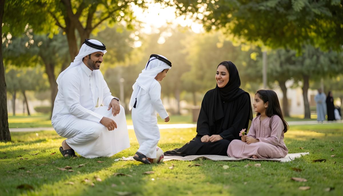 عائلة في الحديقة